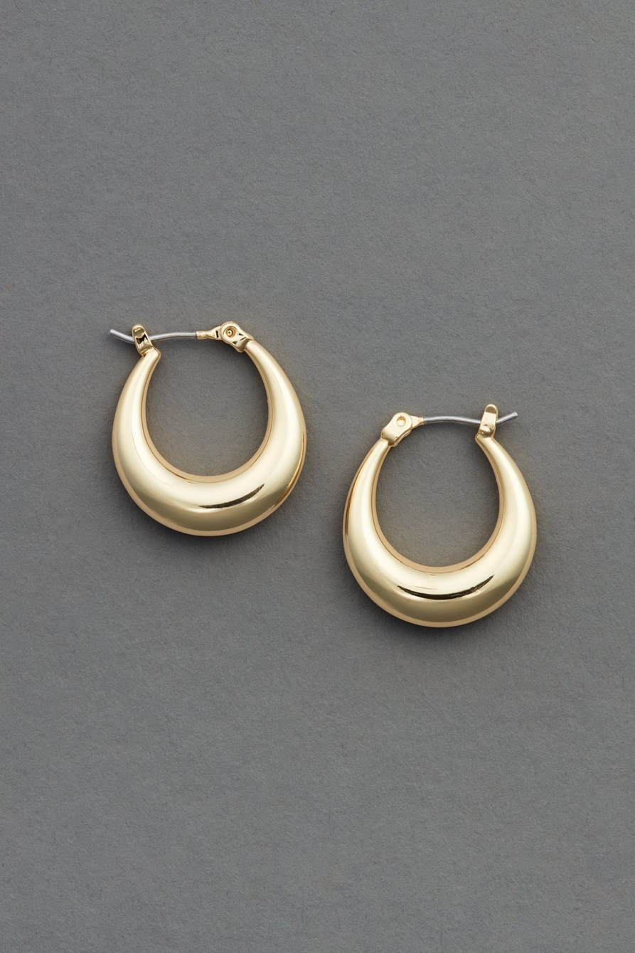 gold tone oval hoop earring